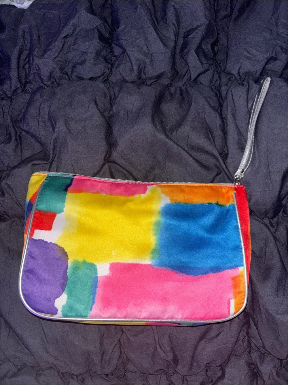 Clinique Colorblock Satin Wristlet Pouch - Multicolor